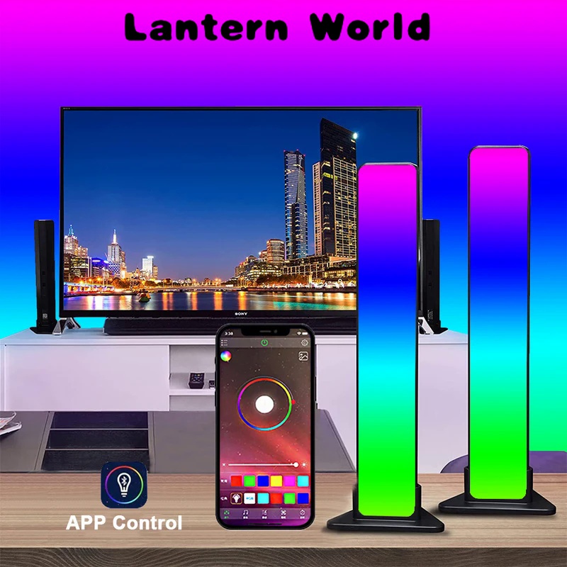 The Lamp New RGB Music Backlights Sound Control Smart Night Light Bars Works With Bluetooth LED Light For Gaming TV Decoration Lamp（Please contact the store for products worth 999999 Vietnamese dong）