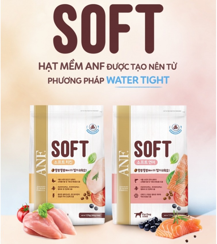 Mẫu Thử 50g Hạt Mềm Hữu Cơ Cho Chó ANF SOFT Hàn Quốc - Cho Chó Mọi Lứa