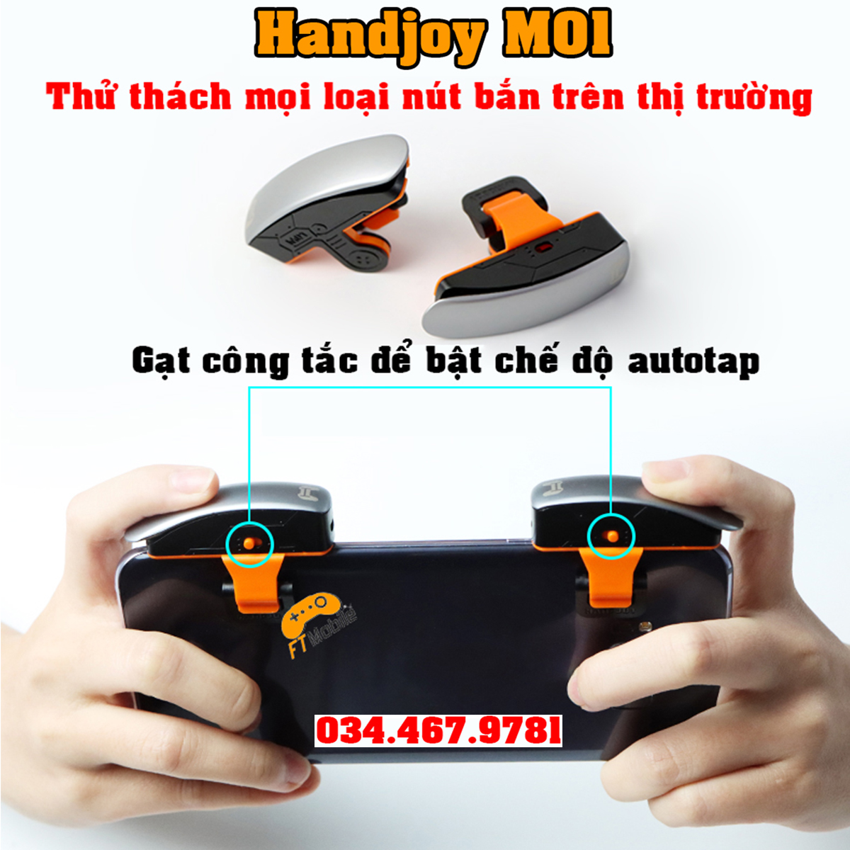 Handjoy M01 | Nút bắn chơi game đẳng cấp nhất thị trường nút bấm FPS FTMOBILE(Pubg, COD, Freefire)