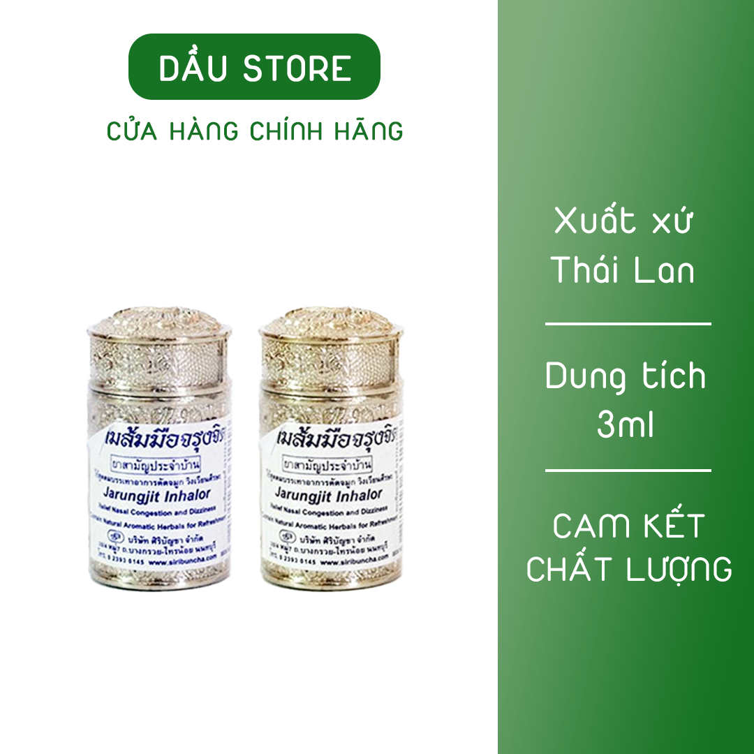 Dầu hít thông mũi viêm xoang vàng, bạc Thái Lan Jarungjit Inhalor 3ml - hàng chính hãng