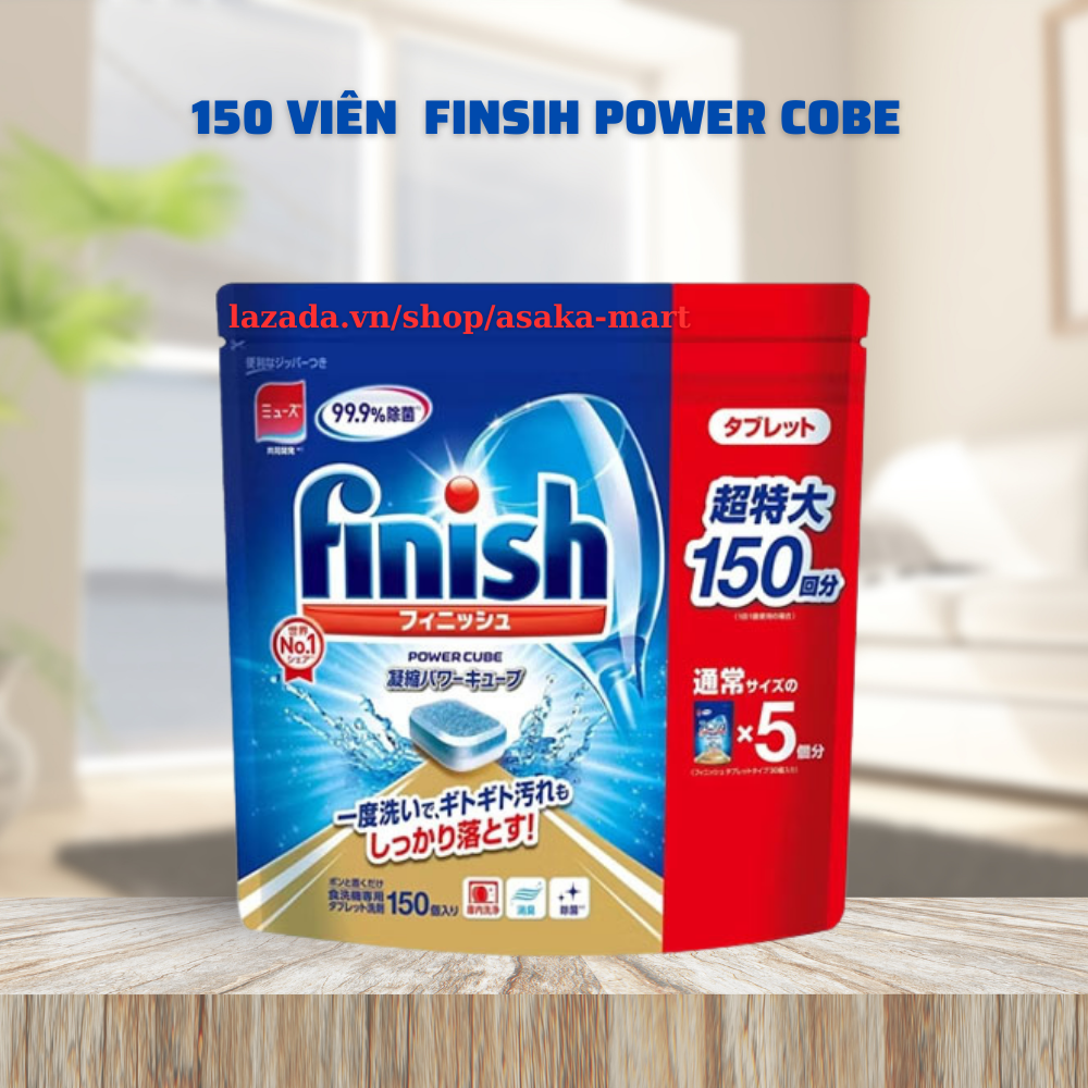 Viên rửa bát Finish Nhật 150 viên/ túi , viên thông dụng tiện lợi cho nhiều loại máy