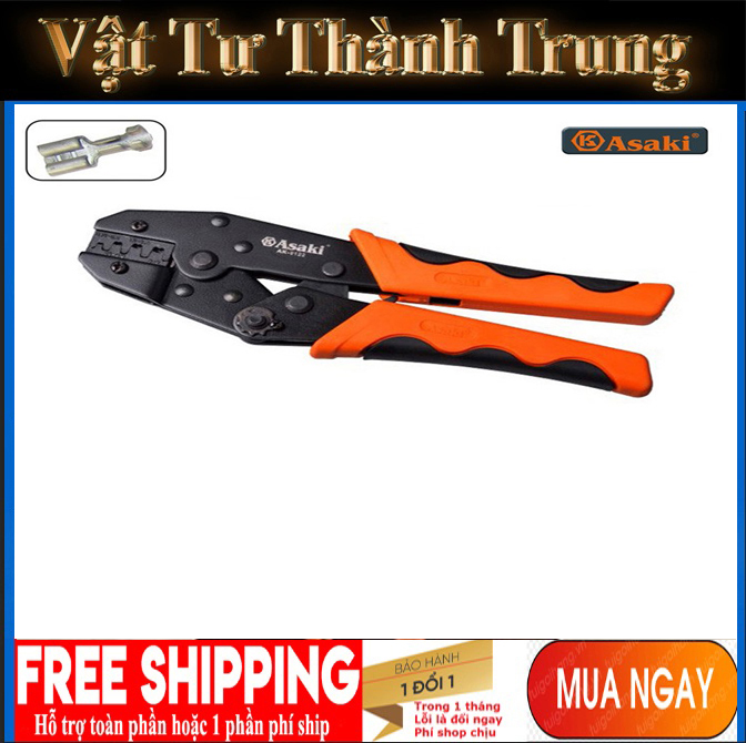 Kìm bấm đầu cos dây điện asaki 9122 0.15 ~ 6mm2 kiềm bấm cos: