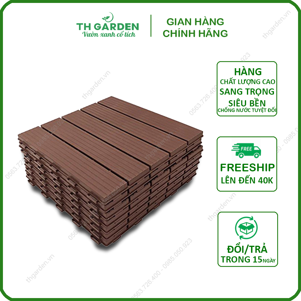 Vỉ Nhựa Lót Sàn 5 Nan Cao Cấp TH Garden - Mẫu Lót Sàn Ban Công Siêu Bền - Sàn Nhựa Giả Gỗ Thiết Kế Linh Hoạt Tiện Lợi, Chống Nước Tuyệt Đối