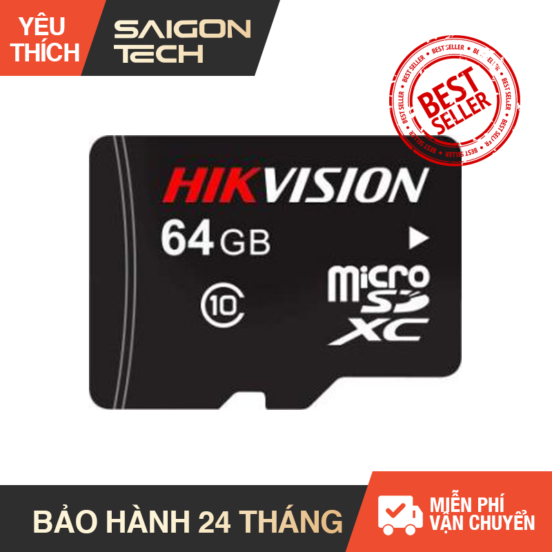 [HCM]Thẻ nhớ HIKVISION 64GB 92MB/s chuyên dùng cho Camera HIKVISION EZVIZ KBVISION DAHUA IMOU - Bảo hành 2 Năm - Saigon Technology #mienphivanchuyen #ezviz #camerawifi