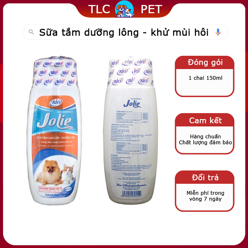 Bio-Jolie 150ml Sữa tắm cho chó mèo dưỡng lông khử mùi hôi
