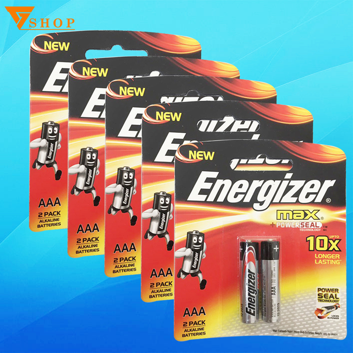 Combo 5 vỉ pin energizer aaa, pin đũa e92 chính hãng