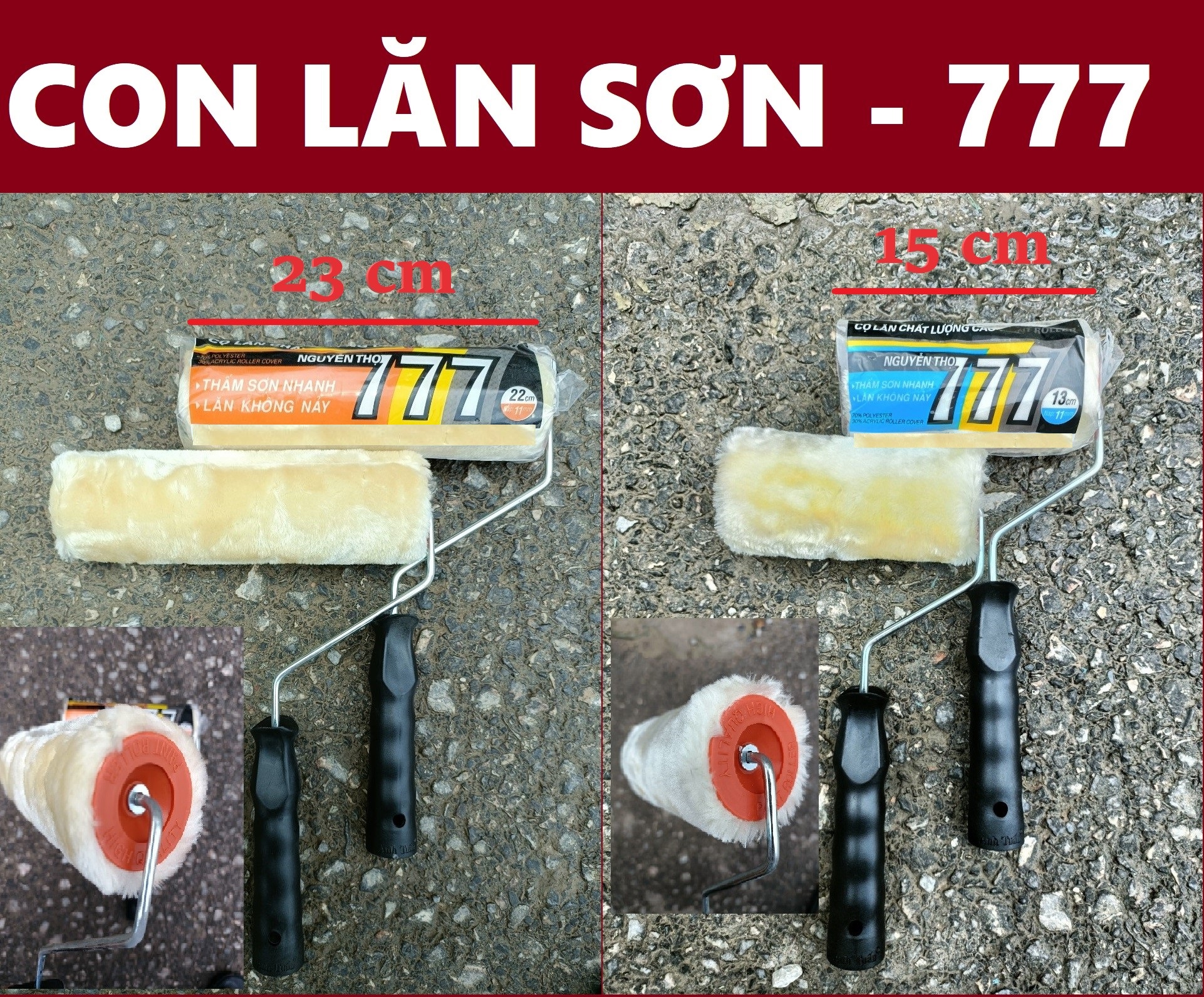 Con lăn sơn 777 23cm & 15cm