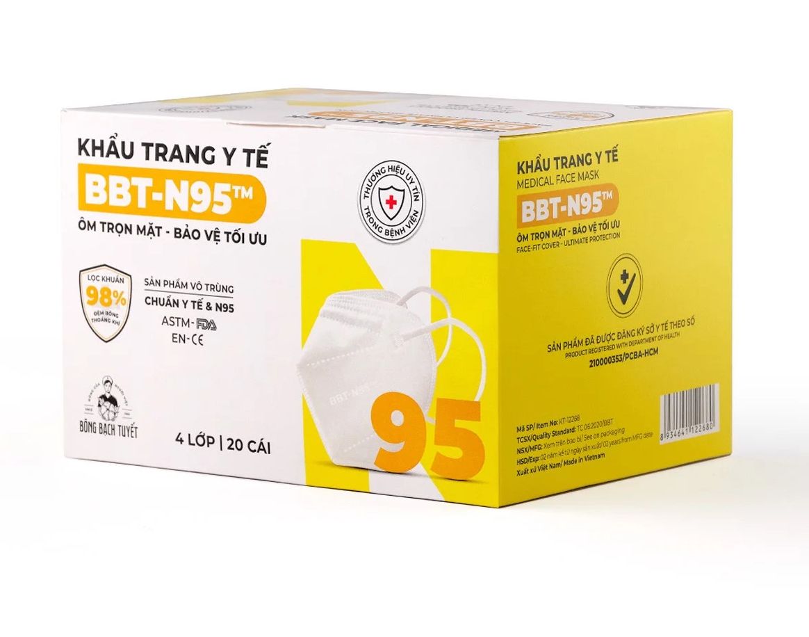 Khẩu trang n95 bông bạch tuyết hộp 20 cái
