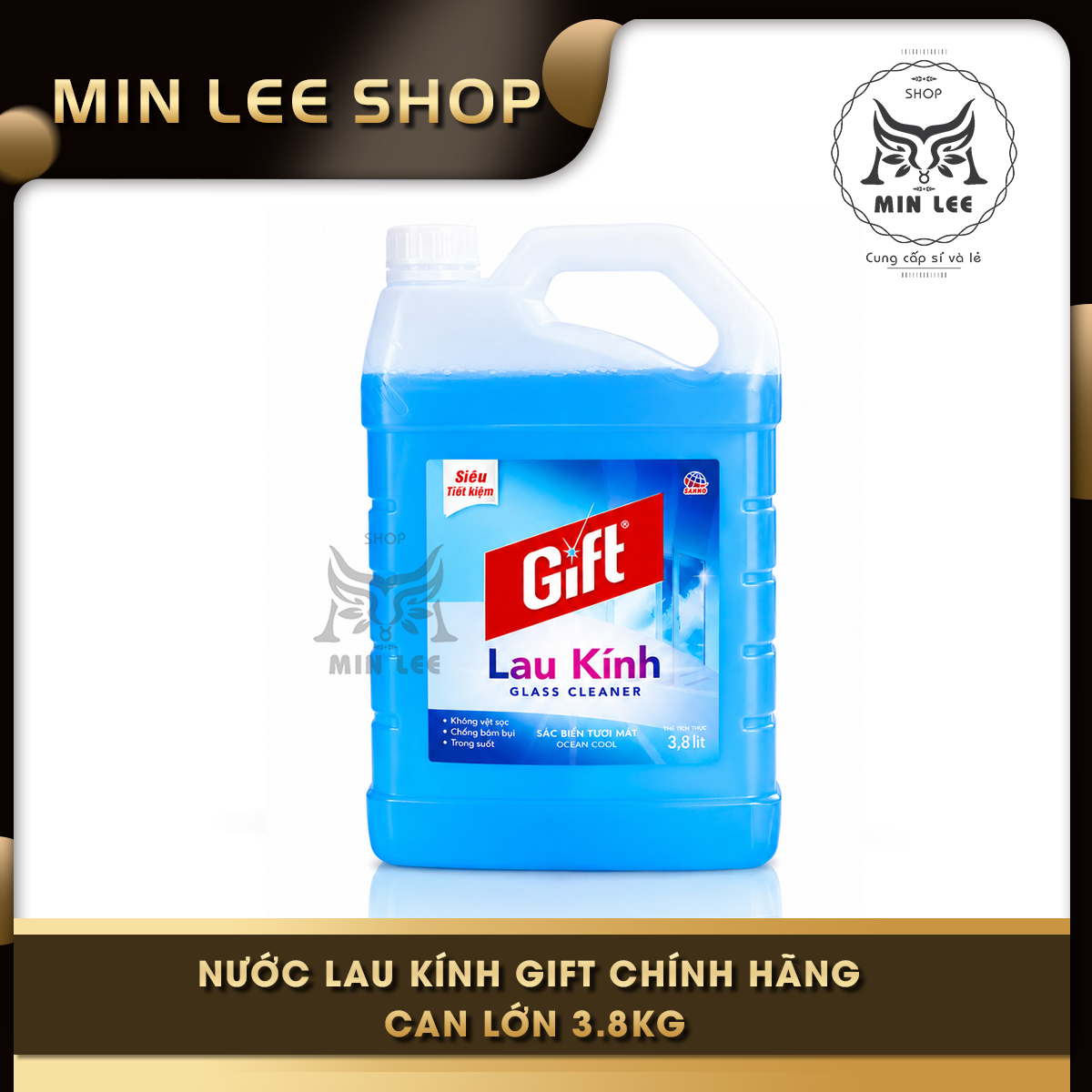 Nước lau kính Gift chính hãng can lớn 3.8kg