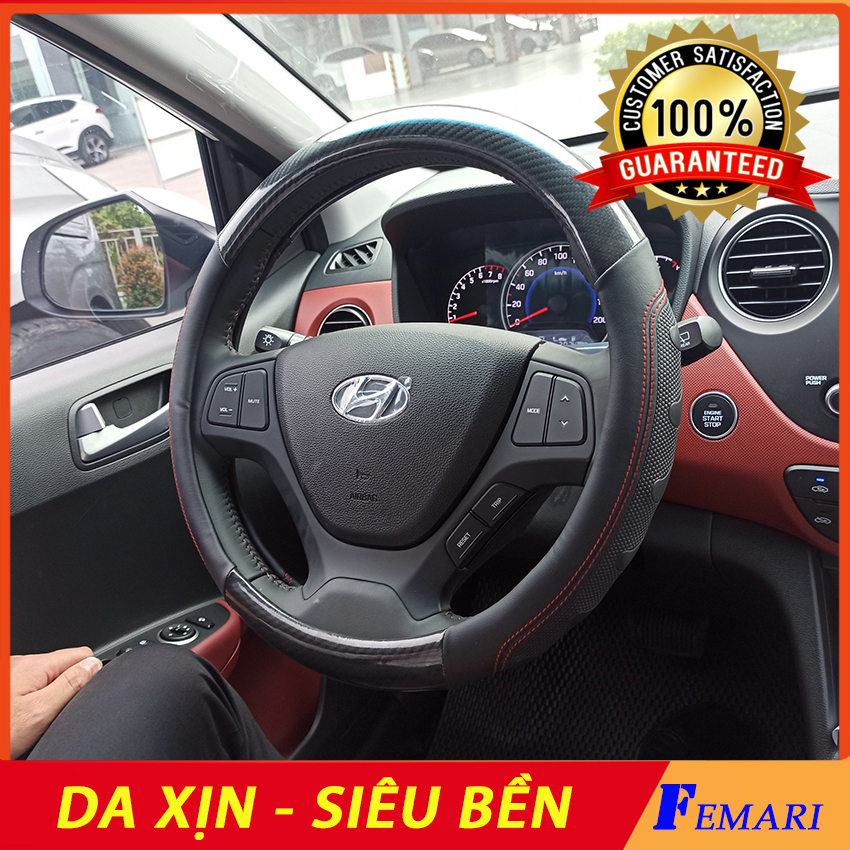 [ Da Xịn ] Bọc Vô Lăng da ô tô - Bao da tay lái ô tô - Ốp vô lăng cao cấp - Bọc vô lăng xe hơi size 38 cm FEMARI