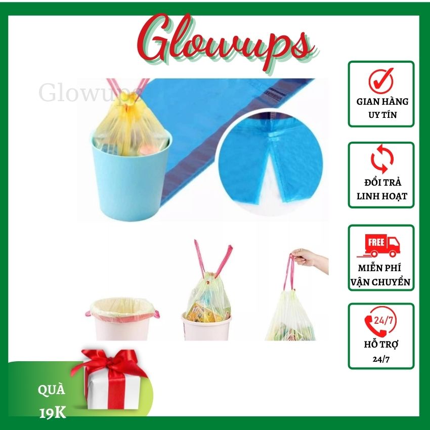 Túi đựng rác đa năng sinh học tự phân hủy có dây rút Glowups GL015, bao đựng rác tự phân hủy có dây rút thông minh tặng quà 19K