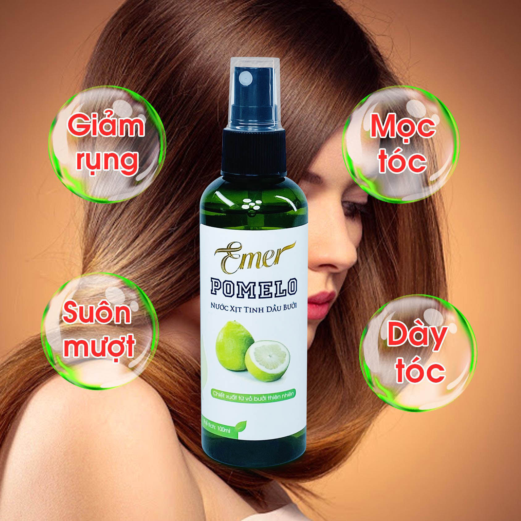 [HCM]Tinh dầu bưởi xịt mọc tóc Pomelo Emer 100ml giúp giảm rụng tóc hiệu quả kích mọc tóc nhanh hơn gấp 2 đến 3 lần
