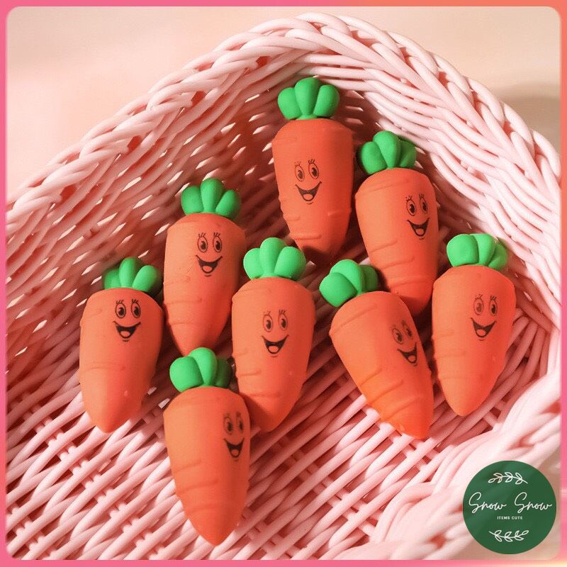 Set 2 cục tẩy - Gôm tẩy bút chì siêu xinh hình Củ Cà Rốt dễ thương nhỏ gọn