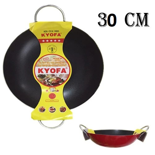 Chảo chống dính 2 quai công nghệ Hàn Quốc Kyofa 28cm- 30cm bảo hành 14 ngày - sơn tĩnh điện chịu nhiệt tốt