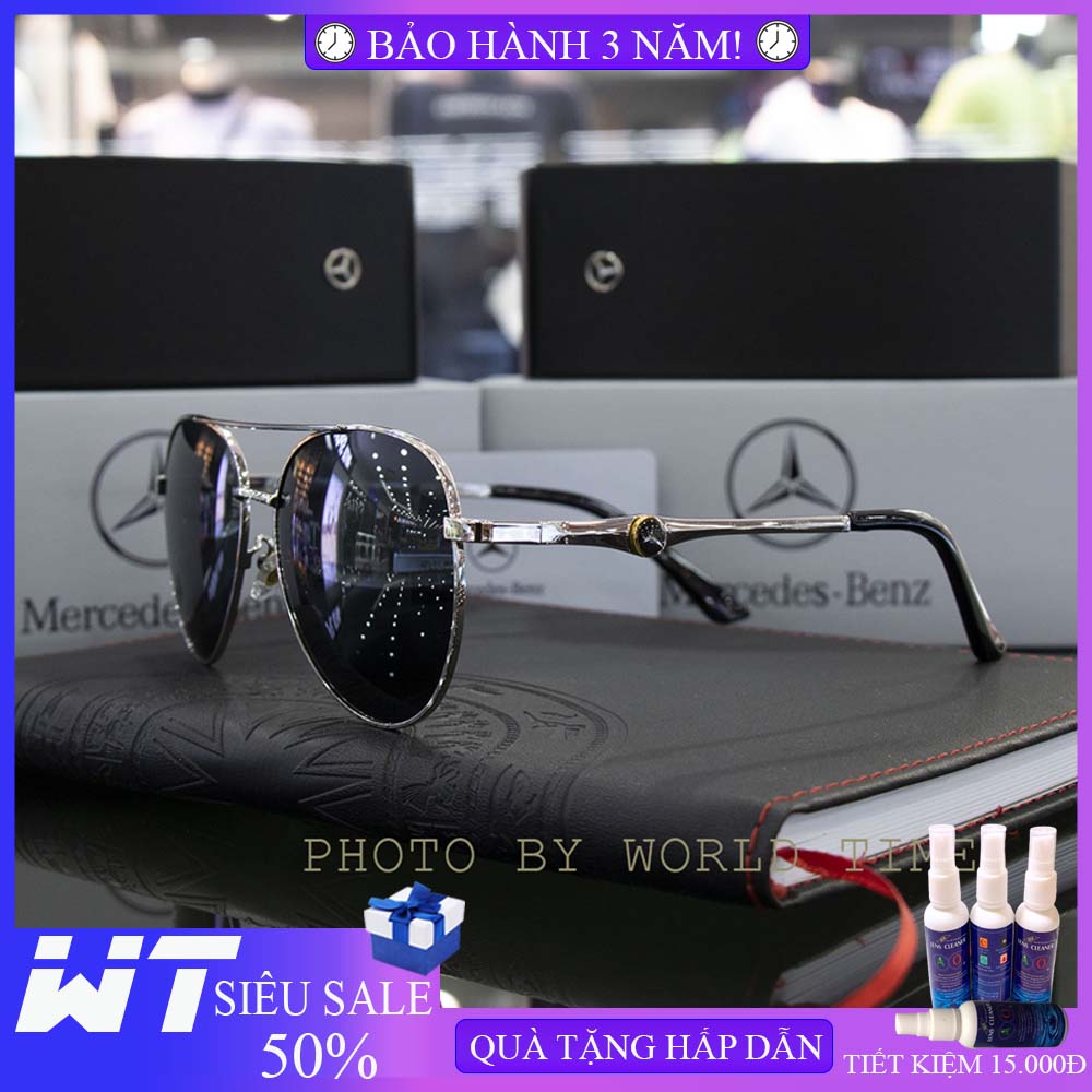 Kính mát nam benz9 mắt Polarized cao cấp, full hộp, khăn, thẻ, bảo hành 12 tháng