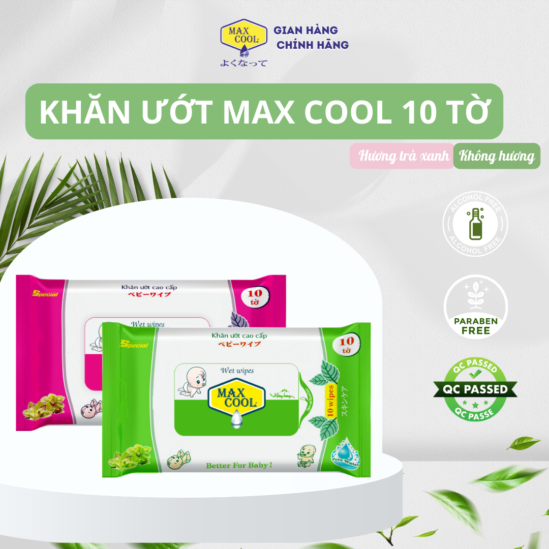 2 gói khăn ướt max cool 10 tờ