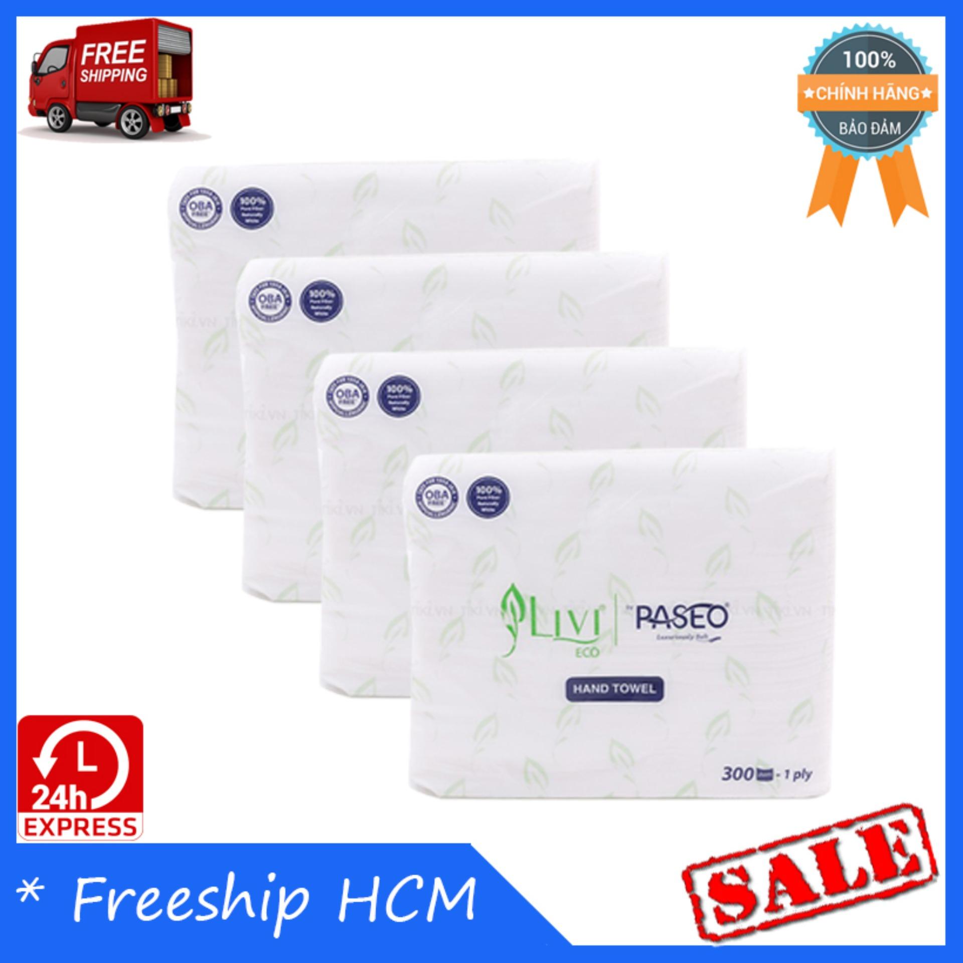 Combo 4 gói khăn lau tay livi eco 300 tờ