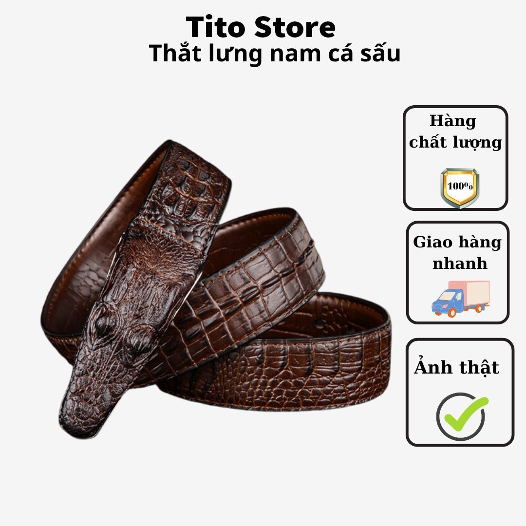 Thắt lưng da nam vân cá sâu - Khóa cài -Da PU - thiết kế thời trang sang trọng,lịch sự,phong cách riêng cho phái mạnh - dây nịt da nam-dây nịt nam-Có quà tặng