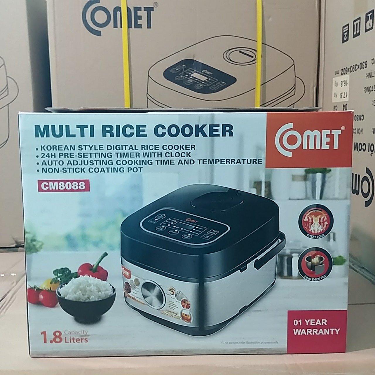 Nồi cơm điện tử comet cm8088 1.8l - lòng niêu chống dính