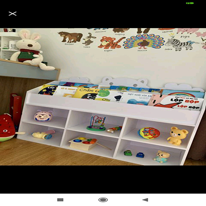Kệ sách + 2 tầng chứa đồ hình gấu cho bé full bộ kèm vít bắt (4 Size)