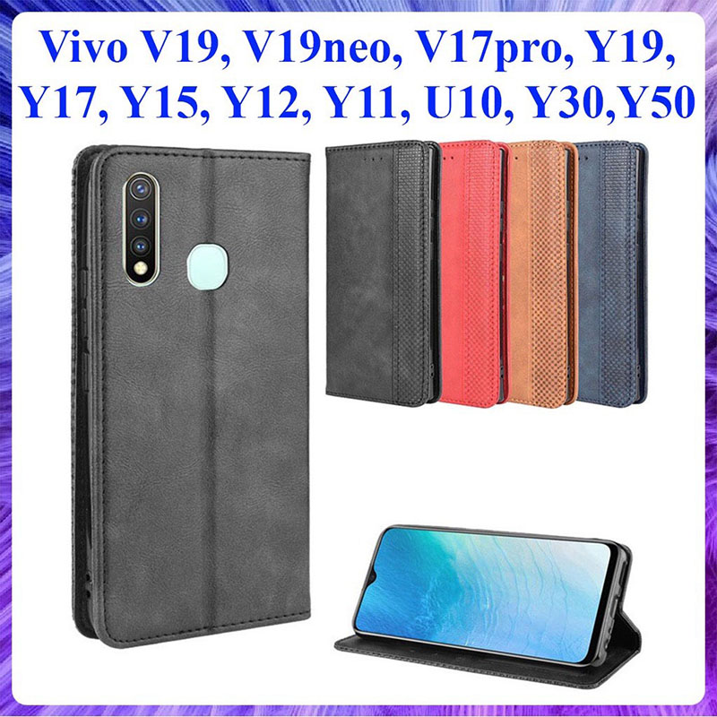 [Bao Xịn] Bao da dạng ví Vivo Y19, Y17, Y15, Y12, Y11, U10, V17 Pro, V19, V19 Neo, Y30, Y50 có nắp gập, ngăn đựng thẻ ATM tiền tiện lợi, cao cấp