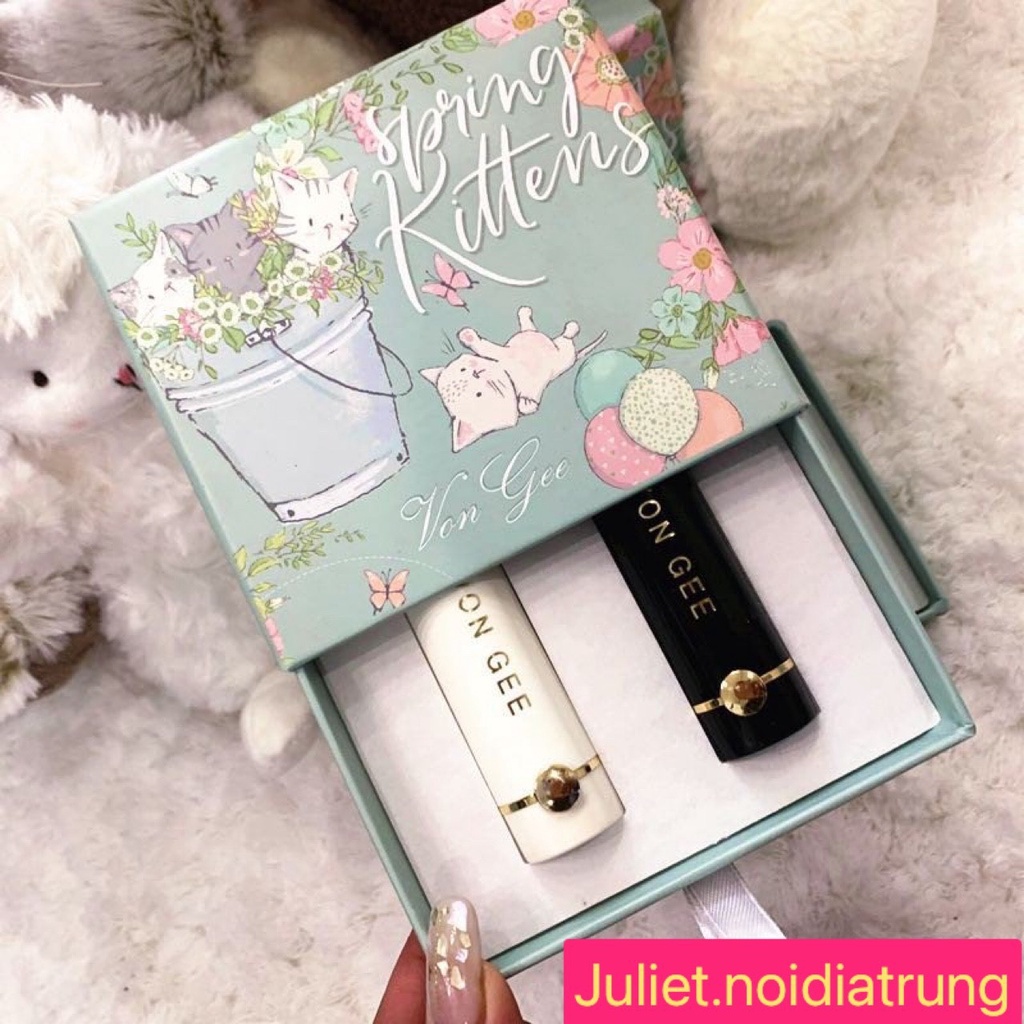 Hộp 2 cây son lì SpringKittens hộp xanh nội địa trung