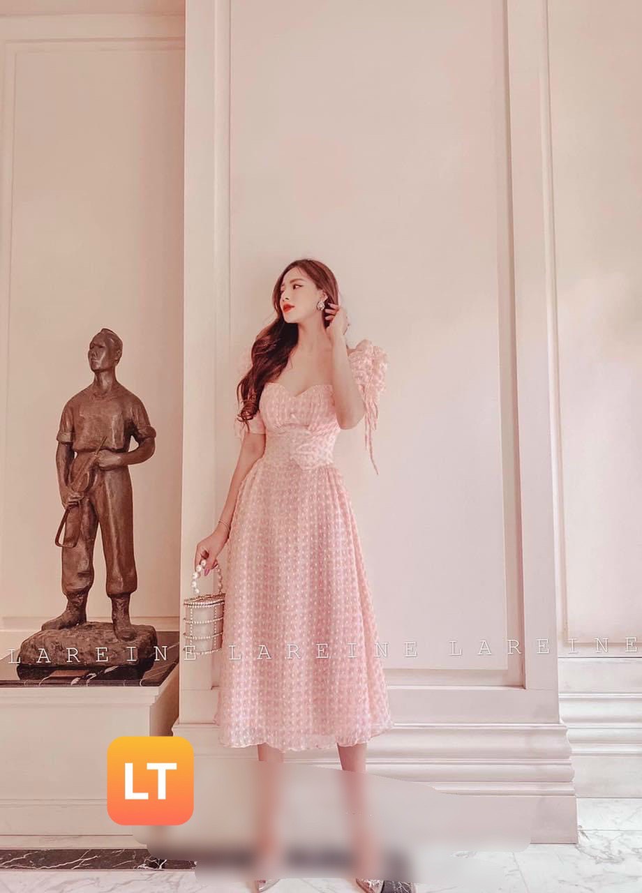 [HCM]HOT!!! ĐẦM TIỂU THƯ TAY PHỒNG PHỐI DÂY RÚT CỔ THIẾT KẾ QUYẾN RŨ CHO CÁC BẠN GÁI V807