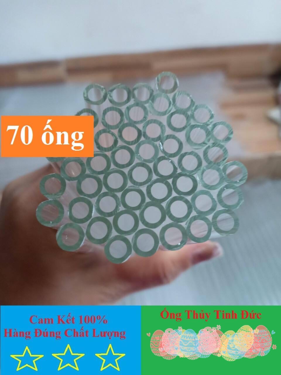 Combo 70 ống thủy tinh Đức dài 20 cm fi6
