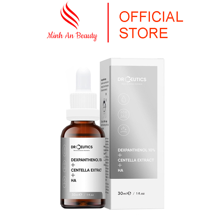 Serum b5 drceutics dexpanthenol 10% + centella extract + ha, serum b5 cấp ẩm phục hồi da làn da trắng sáng