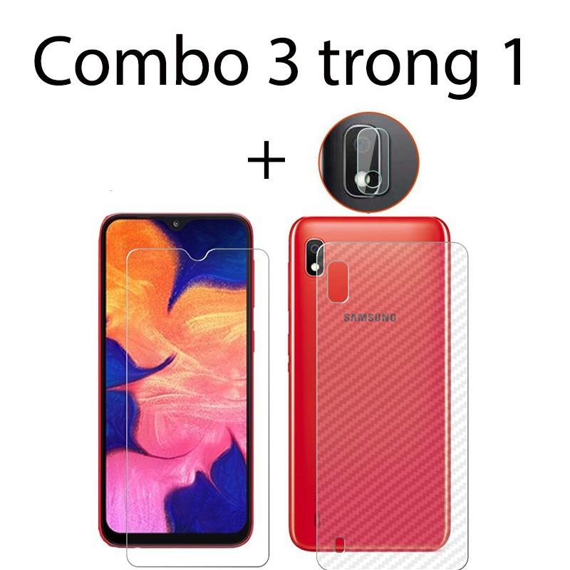 [HCM]Combo kính cường lực Samsung A10 2 decal carbon sau và 2 miếng dán camera