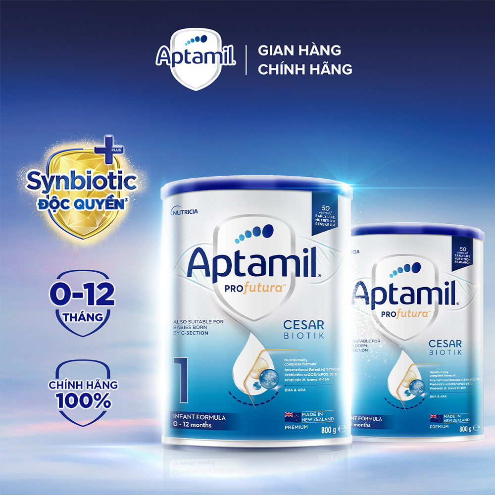Combo 2 Sữa bột Aptamil Profutura hộp thiếc số 1 (800g/lon) cho bé 0-12 tháng tuổi