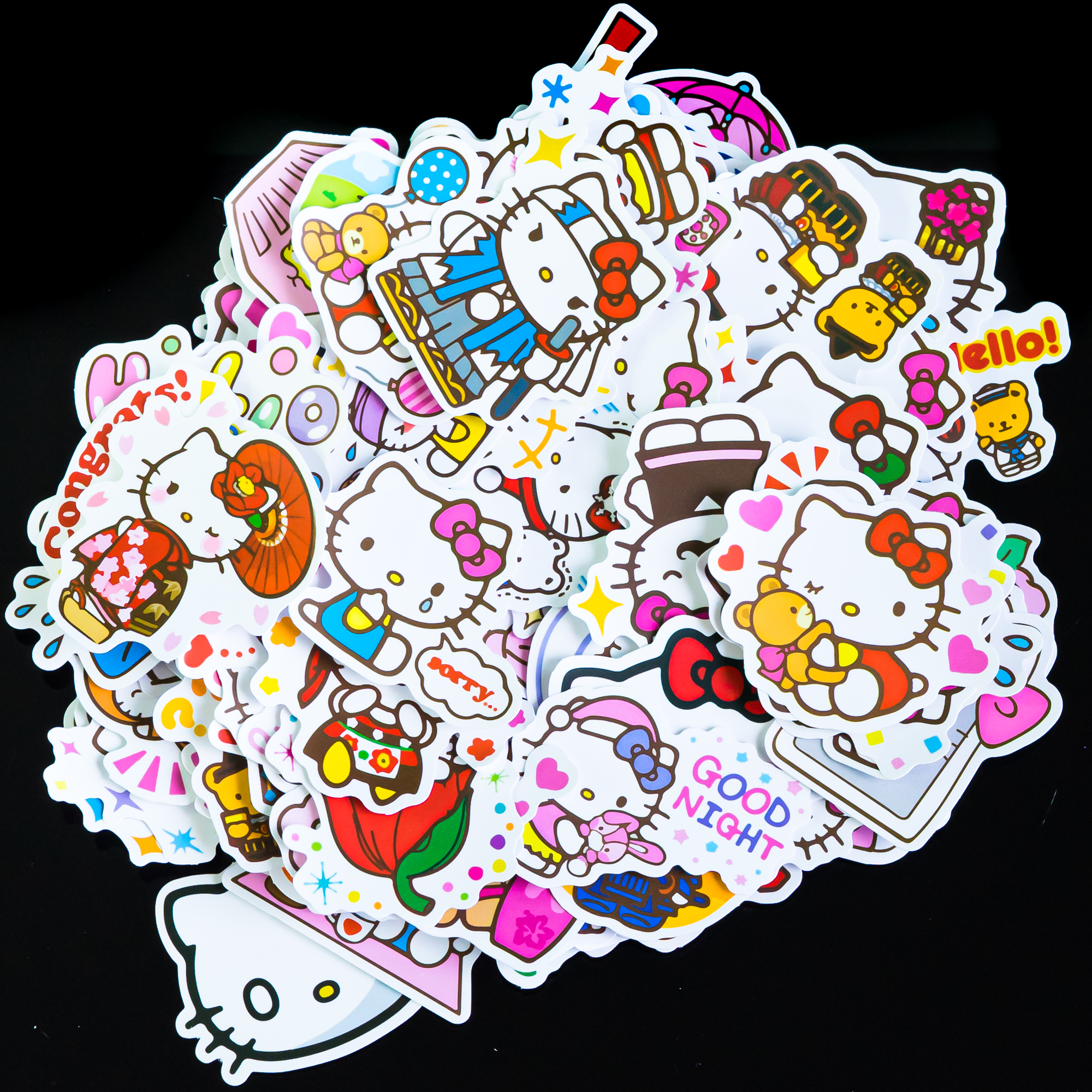 [HCM]Sticker cute Hello Kitty hình dán dễ thương trang trí vali du lịch laptop mũ bảo hiểm đàn guitar ukelele macbook… chống nước lâu phai