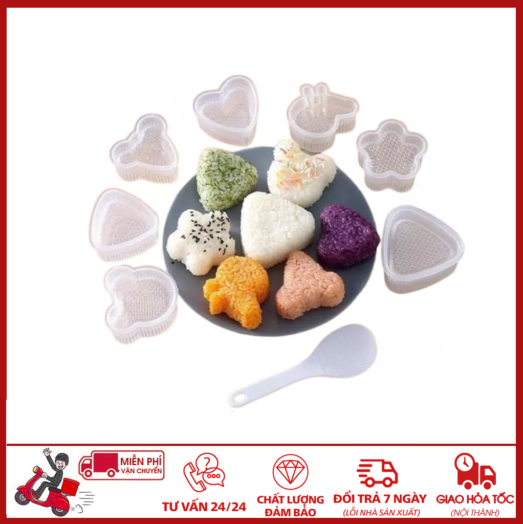 ⛔giadunghoalong⛔ bộ 7 khuôn cơm silicon