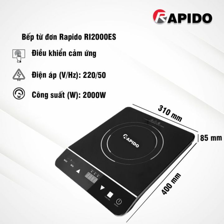 Bếp từ, bếp từ đơn, bếp điện từ đơn, bếp điện từ cảm ứng mặt kính, bếp từ một nồi, bếp từ cảm ứng, bếp điện từ Công suất 2000w đa chức năng Phiên bản tiếng Anh - Bảo hành điện tử 6 tháng lỗi 1 đổi 1