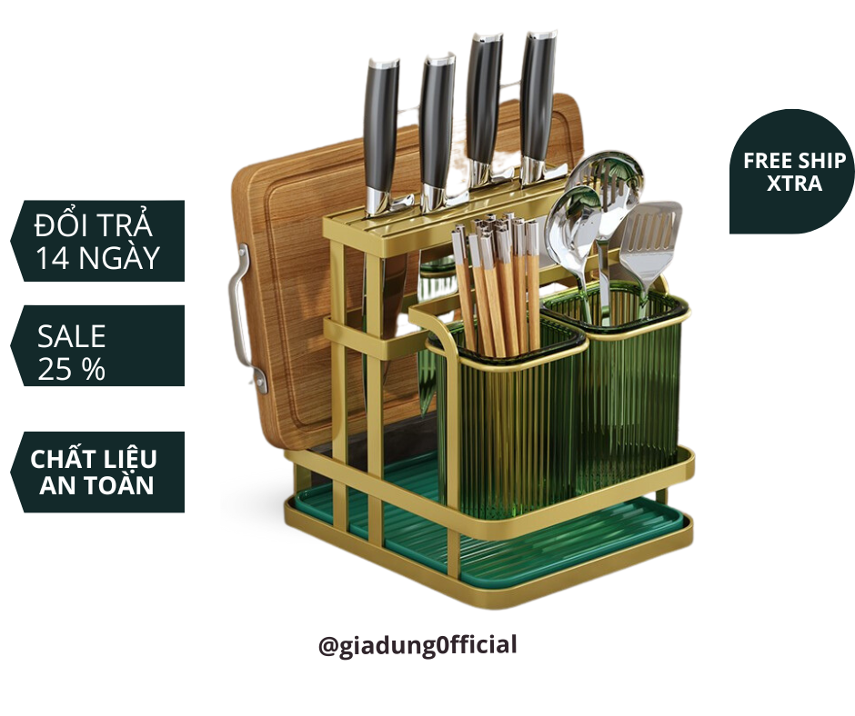Kệ để dao thớt đũa inox đa năng tiện dụng nhà bếp free shipxtra