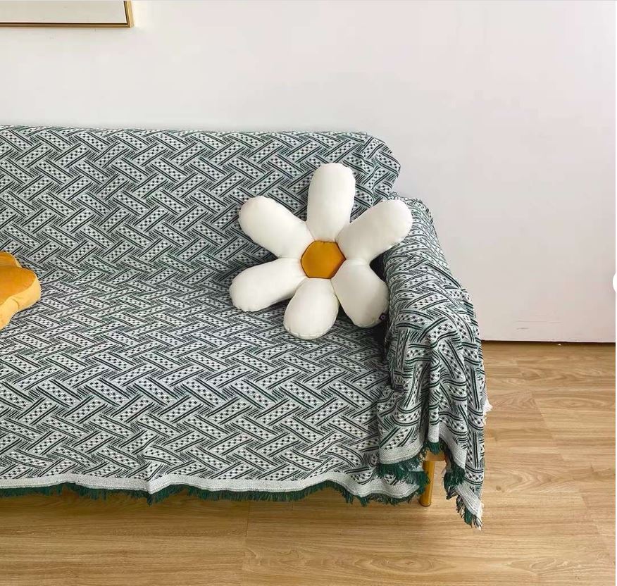 Z04_Phủ sofa/Thảm trải sofa/thảm trải sàn vải Sợi Cotton & Lanh Morandi