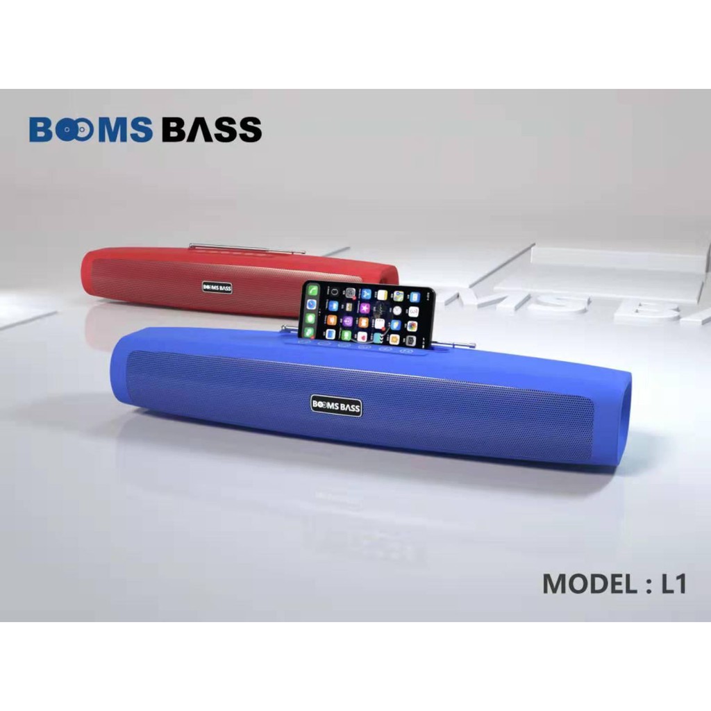 Loa Bluetooth Không Dây Loa Boombass L1, Loa Không Dây Thế Hệ Mới công suất lớn, Thiết Kế Độc Đáo Âm Thanh Siêu Trầm Siêu Ấm, Siêu Bass ,Có Khe Để Điện Thoại, anten dài bắt sóng FM cực tốt  - Bảo hành đổi mới 6 Tháng