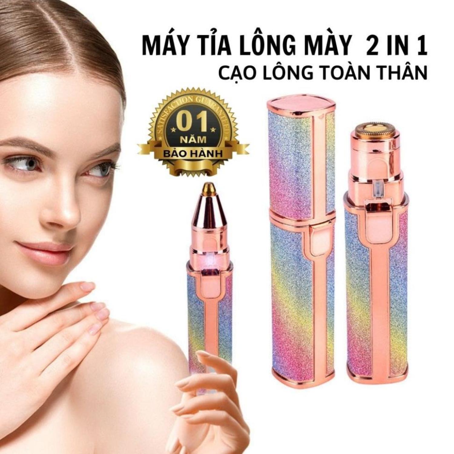 [BẢO HÀNH 12 THÁNG]Bút tỉa lông mày, máy tỉa lông thẩm mỹ các bộ phận trên cơ thể 2 in 1 cầm tay DÙNG SẠC (MÀU TRẮNG)