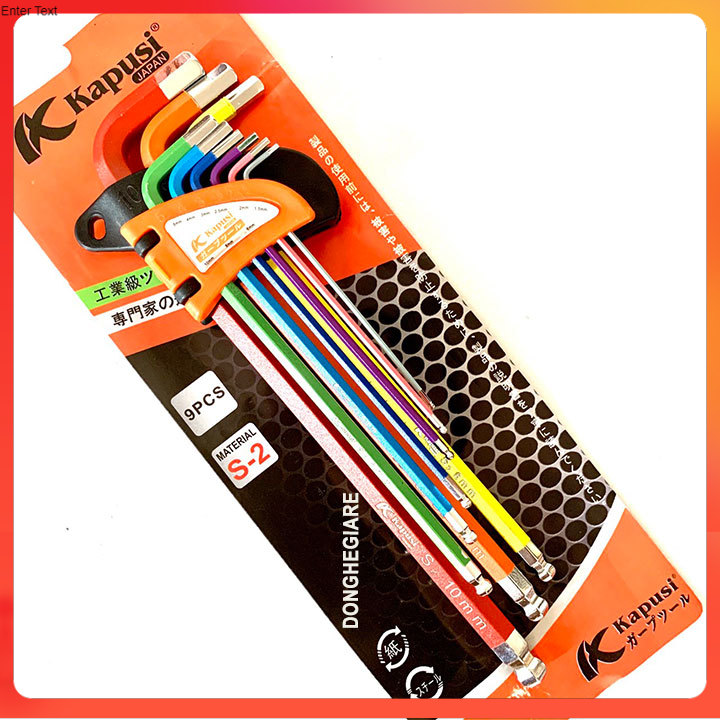 Bộ lục giác Nhật Kapusi cao cấp Bộ lục giác Nhật Kapusi 9 cây hệ mét 1.5-10 mm