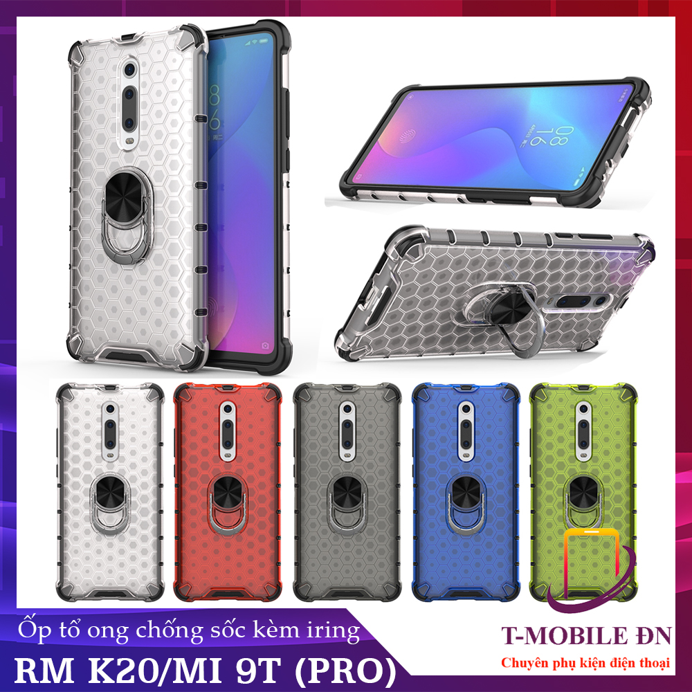 Ốp lưng Xiaomi Mi 9T 9T Pro Redmi K20 K20 Pro chống sốc họa tiết tổ ong kèm nhẫn iring làm giá đỡ chống xem video