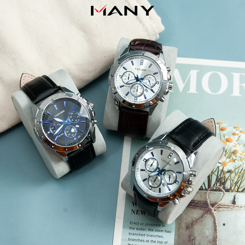 Đồng hồ nam Cafuer 232 dây da mềm mại - Đồng hồ đeo tay thời trang sang trọng MANY