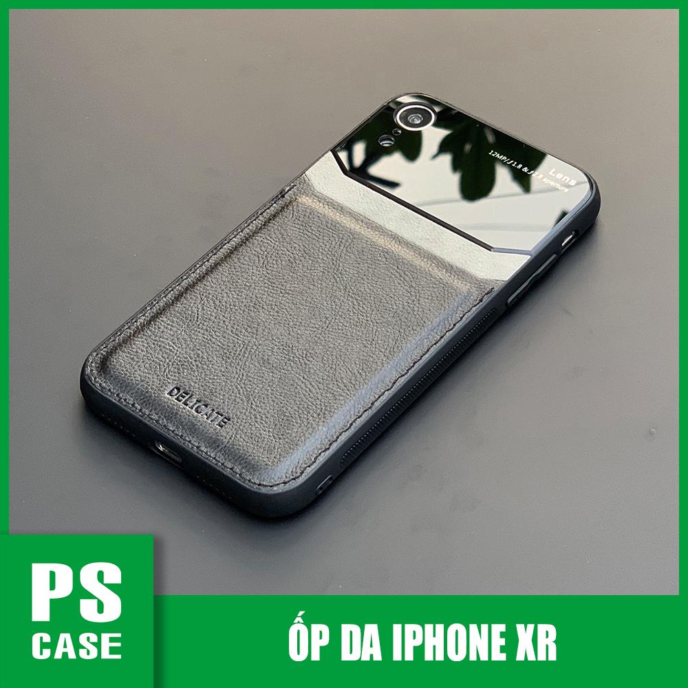 Ốp lưng da kính cao cấp dành cho iphone xr - màu đen - ps case phân phối