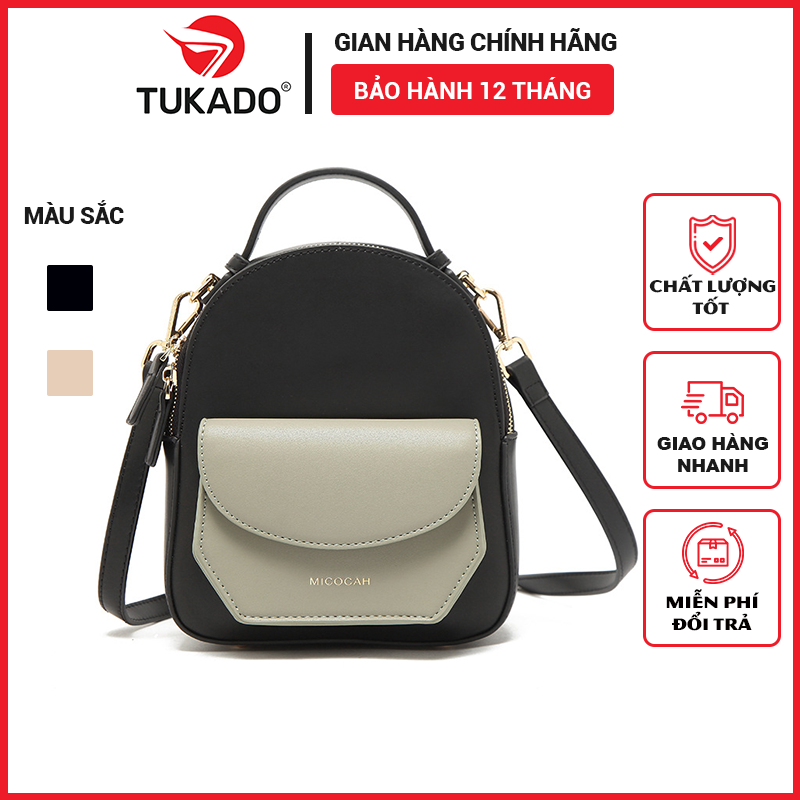 Balo Nữ Mini Thời Trang Chính Hãng MICOCAH Ba Lô Nữ  Đi Học Đi Chơi Phối Màu Vintage Siêu Đẹp Đeo Chéo Đeo Vai Tiện Dụng MC43 - Tukado