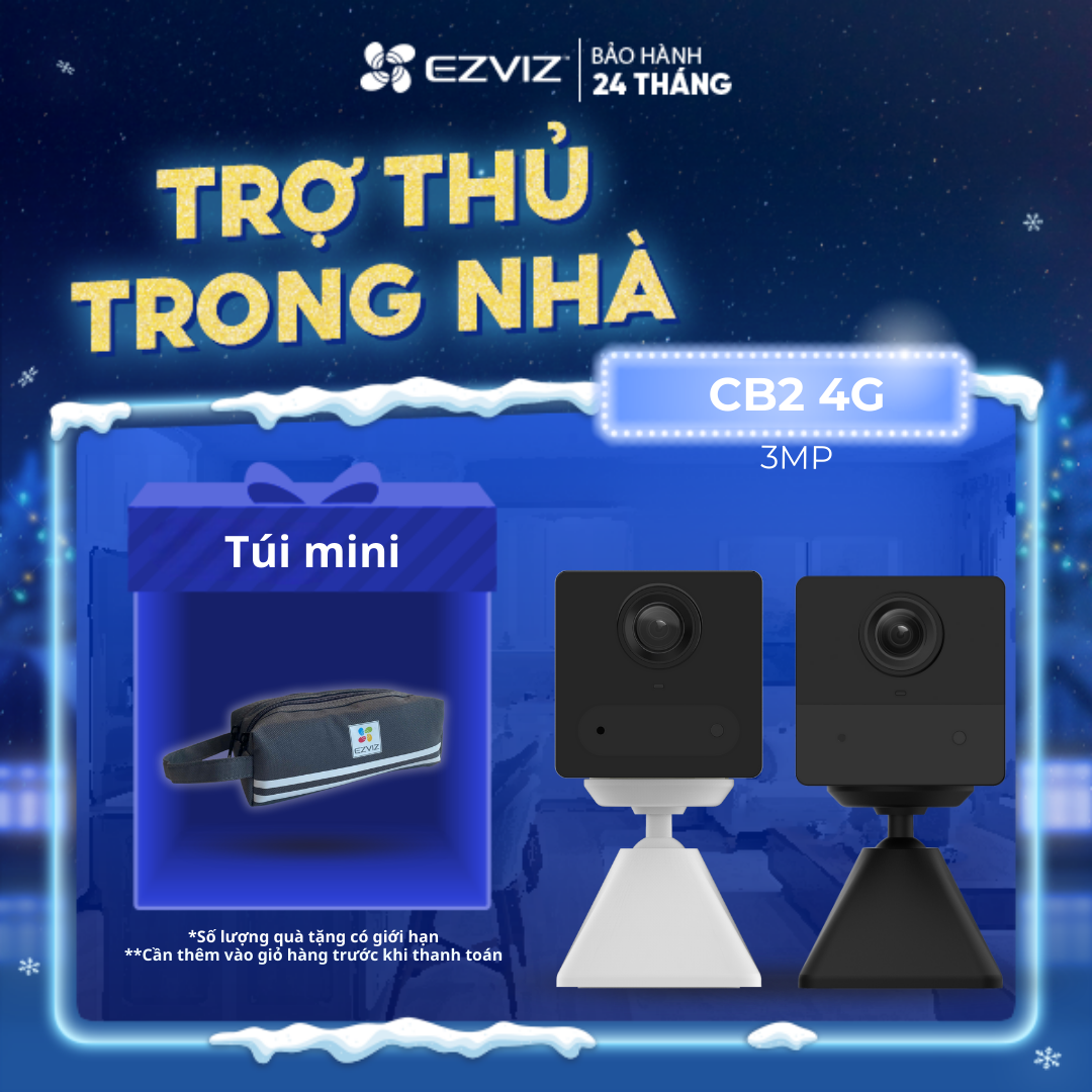 Camera Wi-Fi EZVIZ CB2 Sử Dụng Sim 4G Không Dây Pin Sạc 2000 mAh Đầu Sạc Type-C