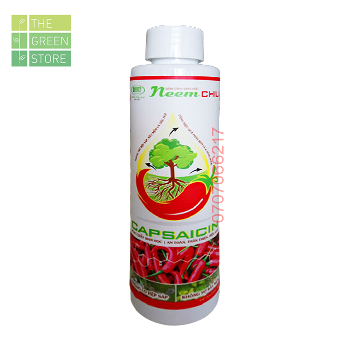 Bám dính thảo mộc sinh học Neem Chili bổ sung tinh dầu ớt neem phòng trừ các loại rầy rệp, bọ trĩ, nhện đỏ, sâu ăn lá
