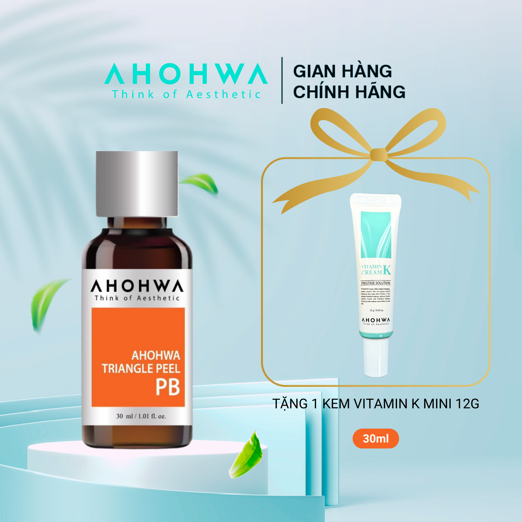 Dung dịch peel da ahohaw triangle pb minisize 30ml - loại bỏ tế bào chết, giảm mụn, khít lỗ chân lông, dưỡng trắng da