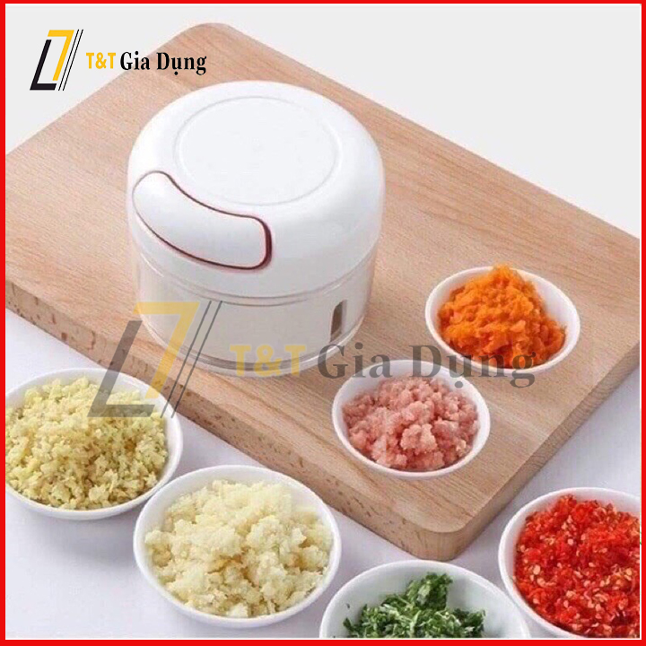 MÁY XAY TỎI, THỰC PHẨM CHOPPER MINI CẦM TAY ĐA NĂNG - Máy xay tỏi ớt cầm tay mini,Xay Đá,Xay Thịt, băm rau củ quả, xay thịt, gừng, nghệ, hành, sả tiện dụng, tiết kiệm thời gian