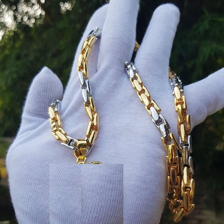 Dây chuyền nam đốt vuông mạ vàng