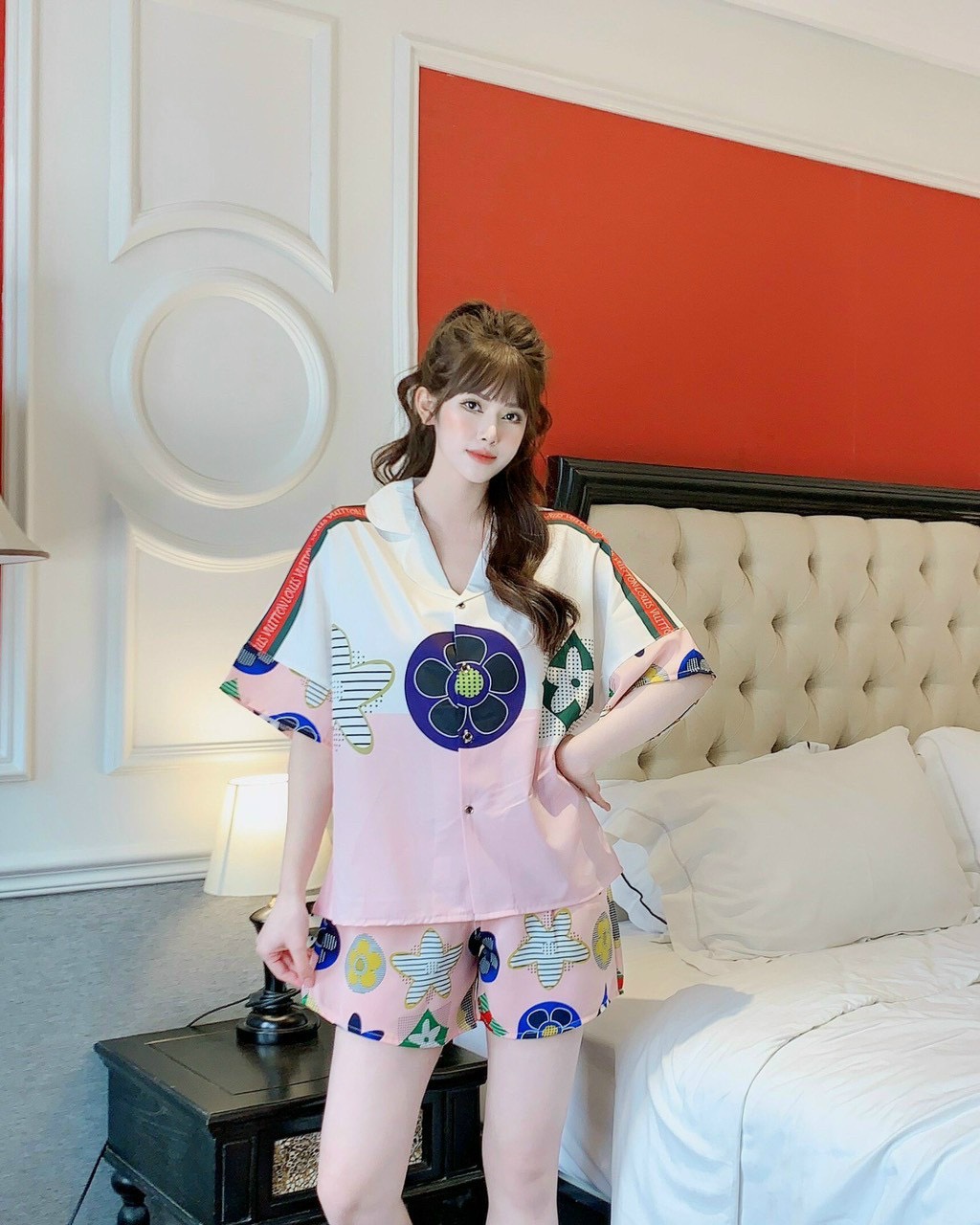 Đồ bộ nữ set bộ nữ mặc nhà tay cánh dơi cực xinh vải lụa satin cao cấp, đồ bộ pijama nữ mặc nhà, đồ bộ sau sinh freesize 40-62kg
