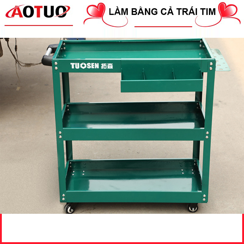 AOTUO Kệ 3 tầng đựng đồ nghề thép tấm 8mm, thùng đựng dụng cụ đồ nghề